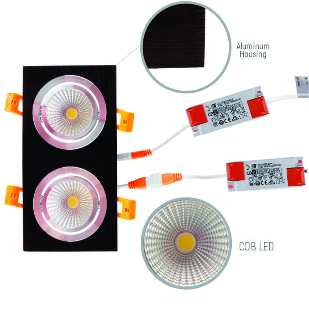 Details of the LED OC003B 2х10W 3000K BLACK -165-033372-165-033372