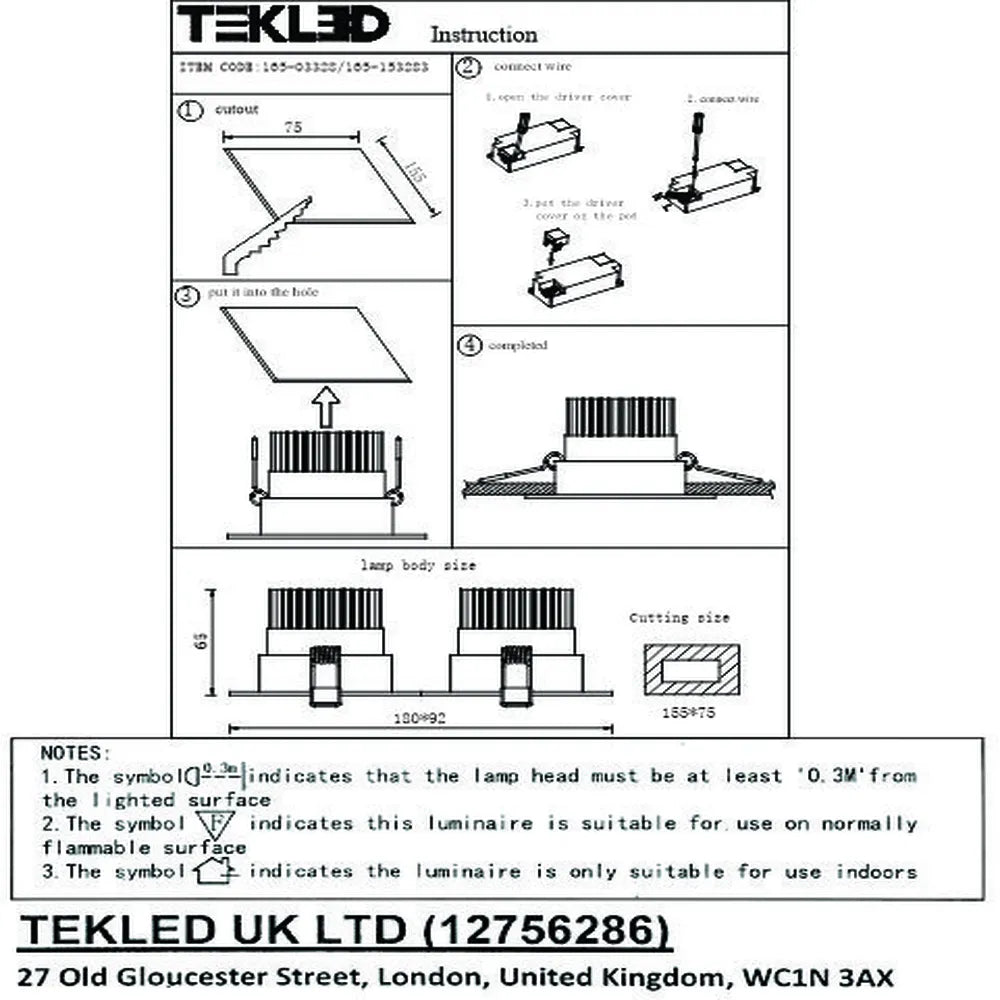 User manual for  LED OC003B 2х10W 4500K WHITE -165-153283-165-153283