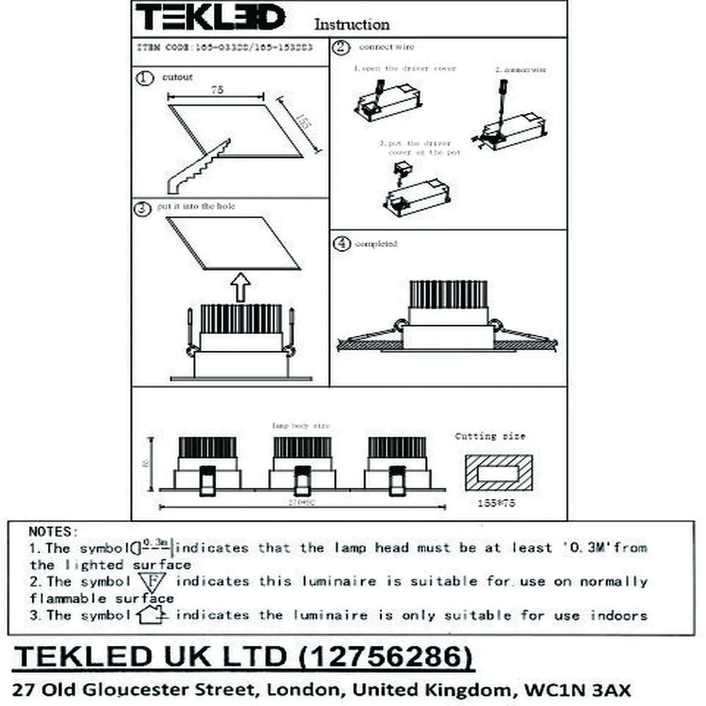 User manual for LED OC003C 3х10W 3000K WHITE -165-033292-165-033292