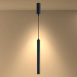 Integrated LED Modern Cylinder Pendant Ceiling Light Suspended Downlight Black