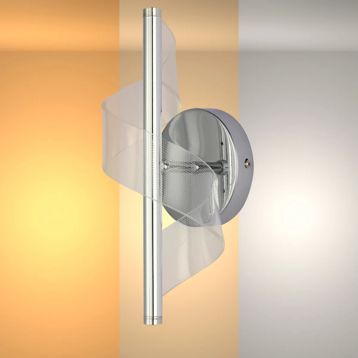 Main image of LED Spiral Modern Wall Sconce Light Chrome CCT Changable 151-19702