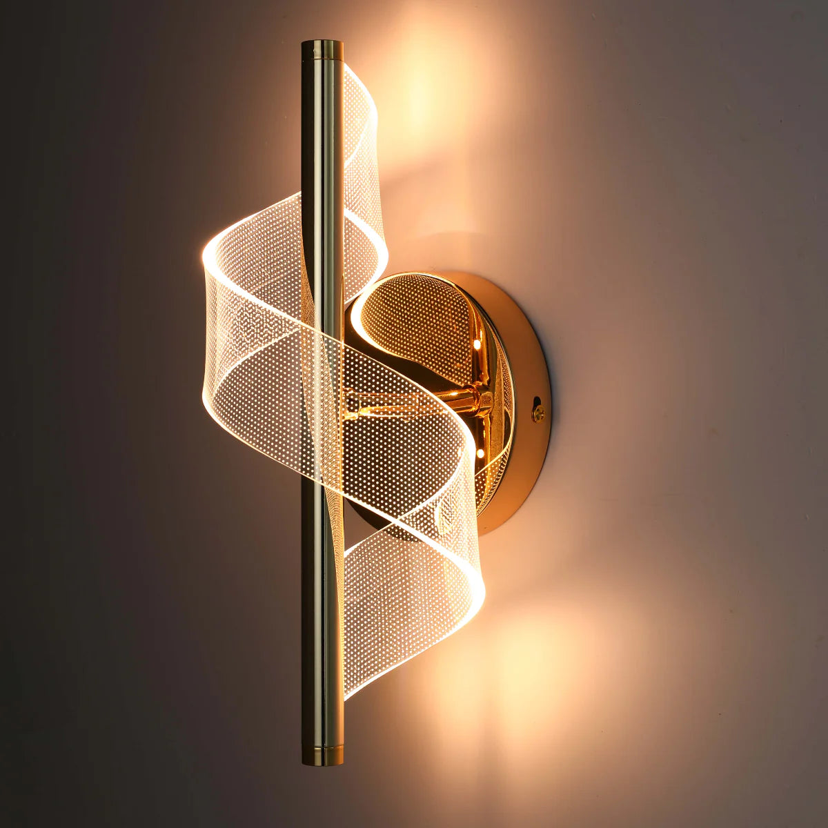 LED Spiral Modern Wall Sconce Light Chrome CCT Changable 151-19704 in play