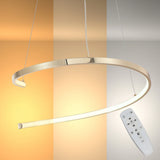 LED Spiral White Chrome Gold Finishing 30W CCT Change Dimmable Contemporary Nordic Scandinavian Pendant Ceiling Light with Remote Control