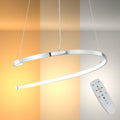 LED Spiral White Chrome Gold Finishing 30W CCT Change Dimmable Contemporary Nordic Scandinavian Pendant Ceiling Light with Remote Control