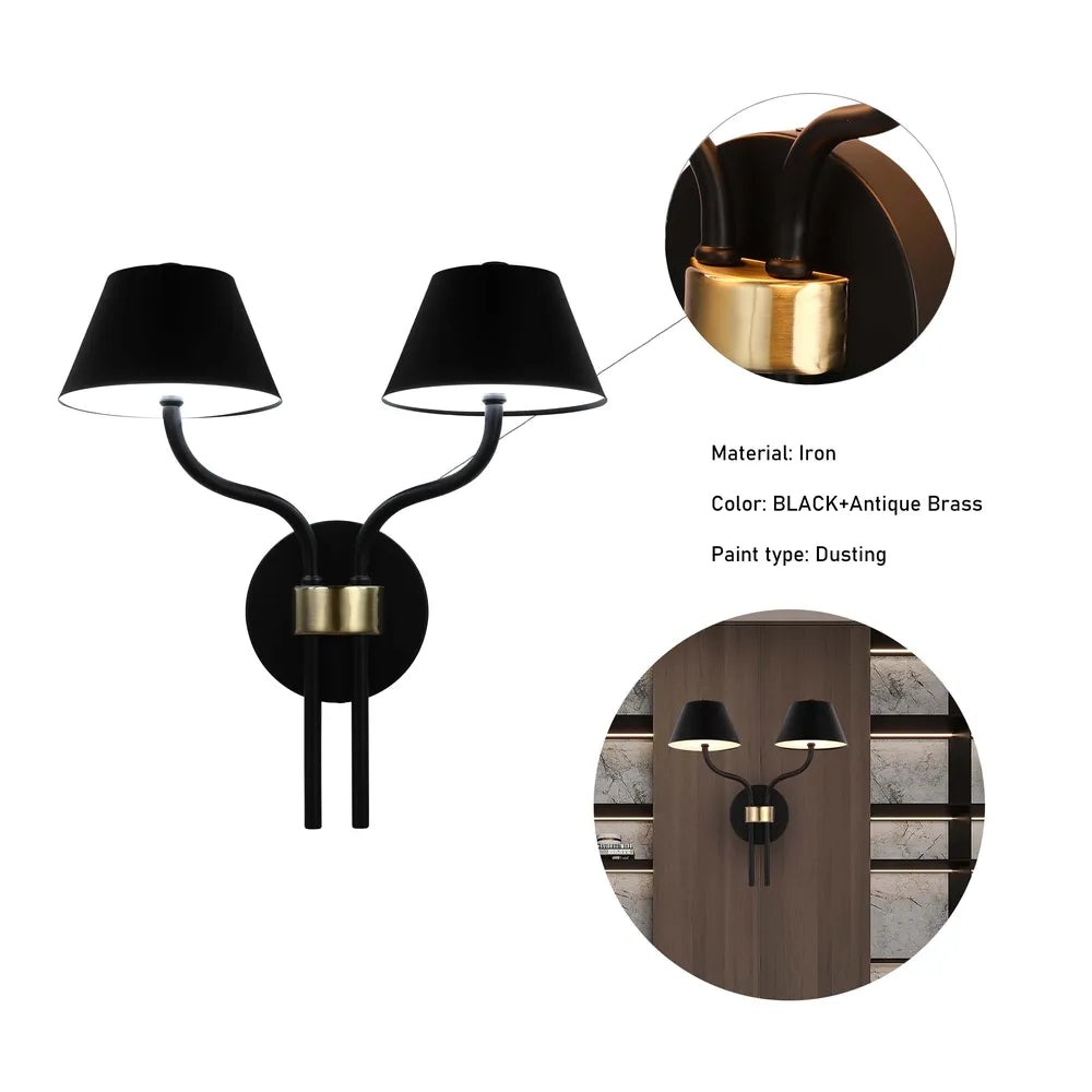 Details of the LED Wall Lamp Black+Antique Brass 12W 3CCT (TEKLED) -151-19310-151-19310