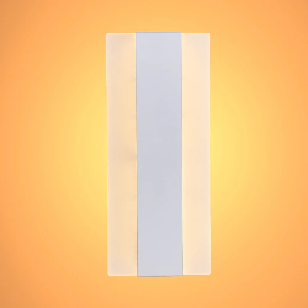LED White Metal Acrylic Wall Light 12W Warm White 3000K