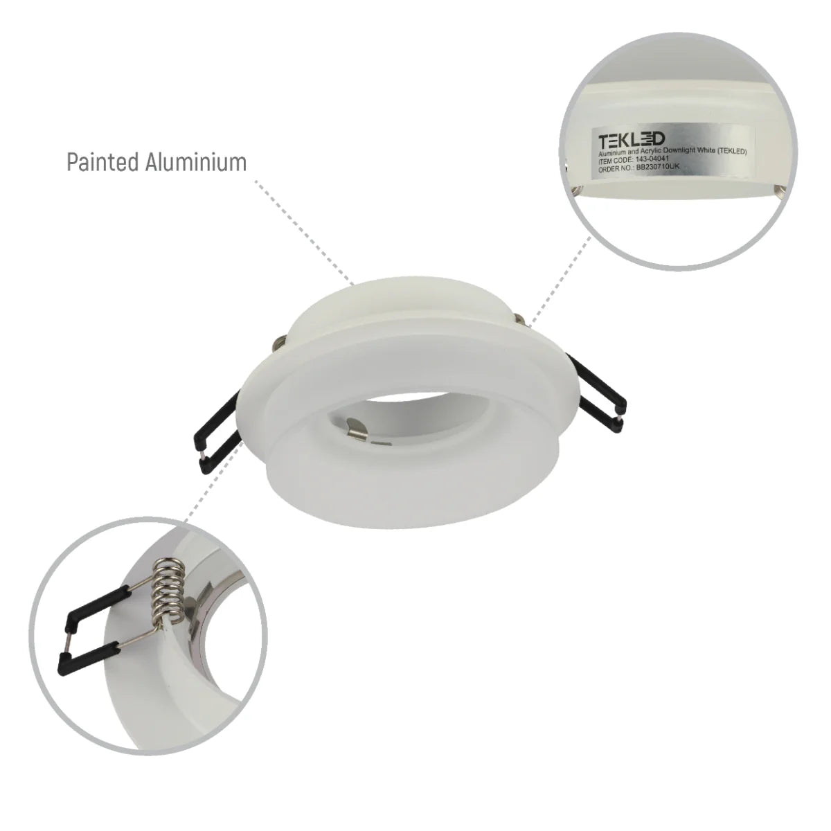 Lighting properties of Low-Glare GU10 Fixed Downlight - Opal Acrylic & Die-Cast Aluminum 143-04041