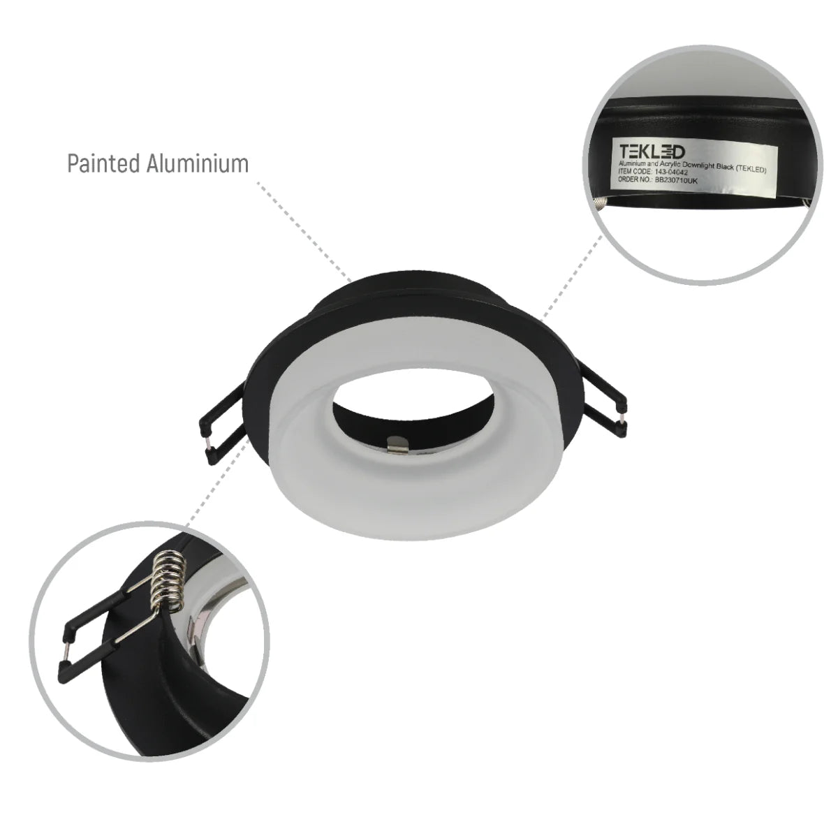 Lighting properties of Low-Glare GU10 Fixed Downlight - Opal Acrylic & Die-Cast Aluminum 143-04042