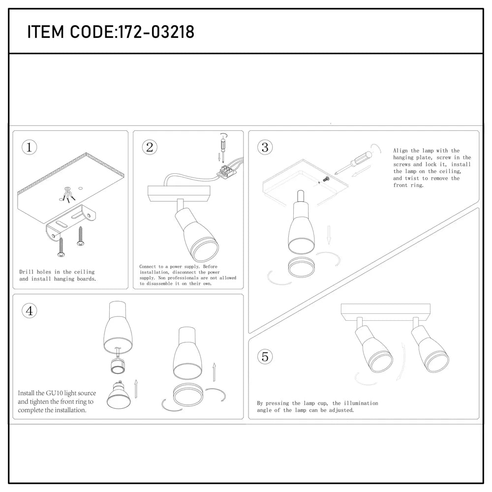 User manual for Luma Cylindro GU10 Spotlight Fixture-172-03218