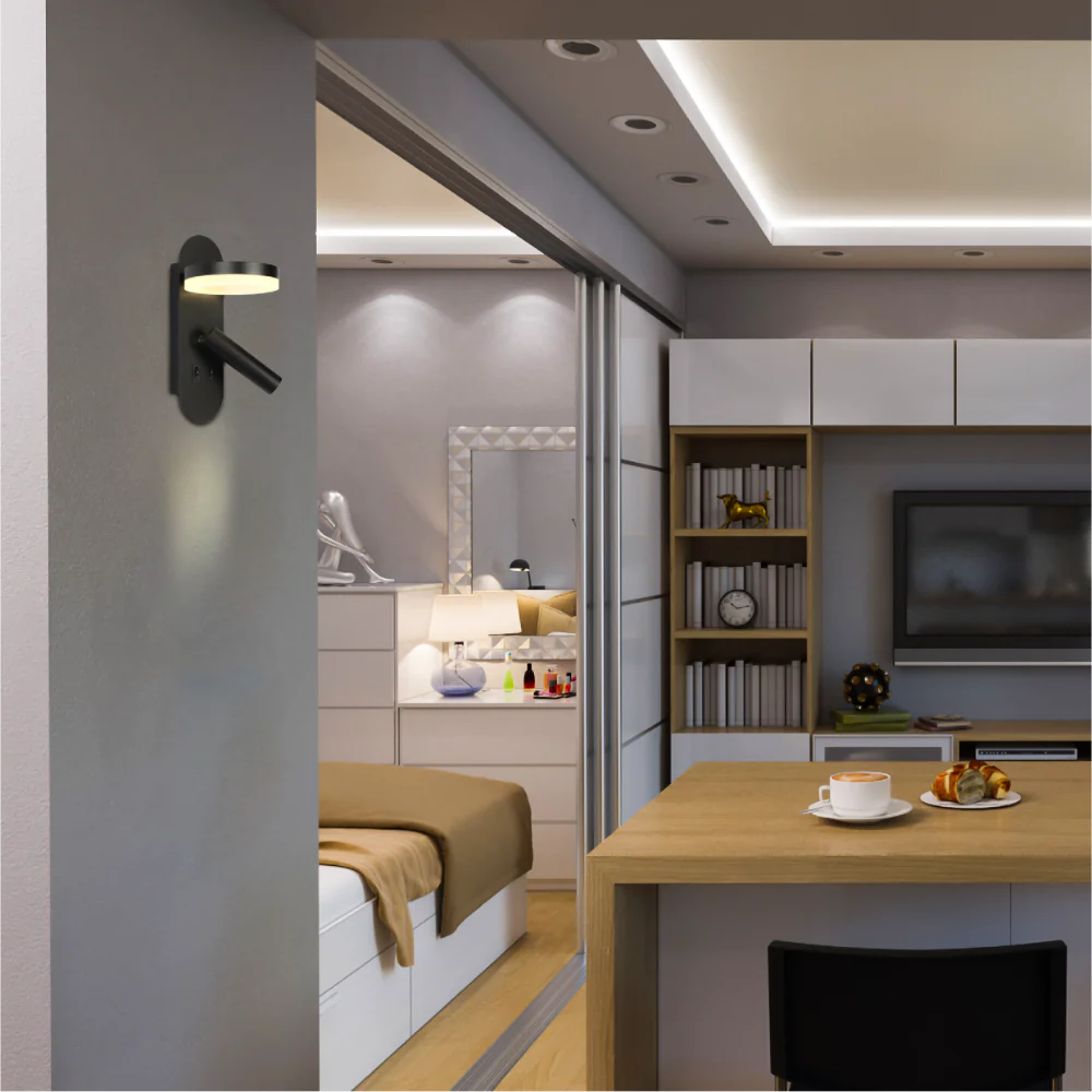 Lunar Halo Bedside Reading LED Wall Light