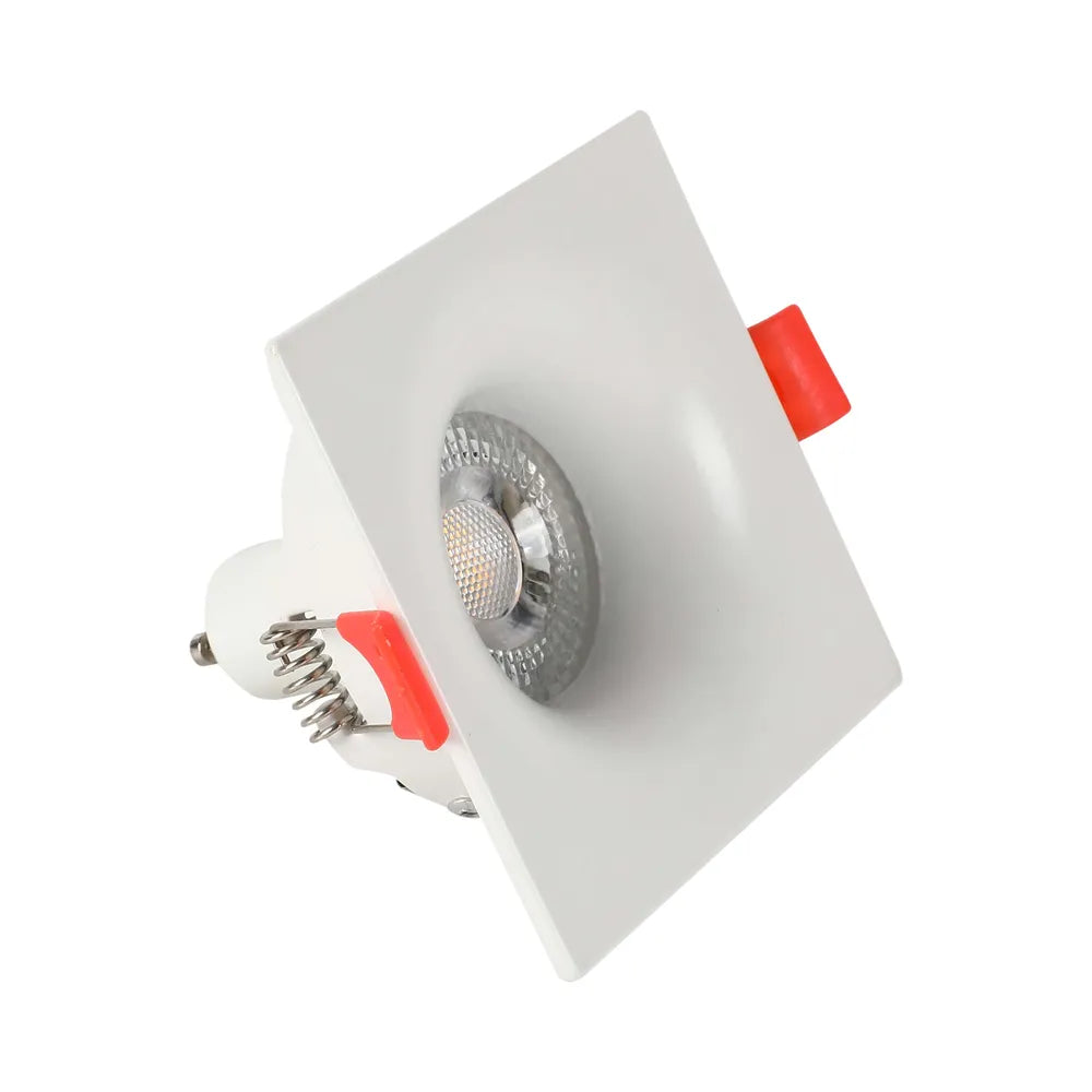 GU10 Downlight Fixture TEKLED Lunar Low-Glare Square Fixed Recessed GU10 Downlight-White-143-03995