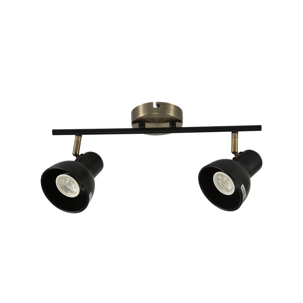 Hektor Rotatable GU10 Spotlight Antique Brass Black