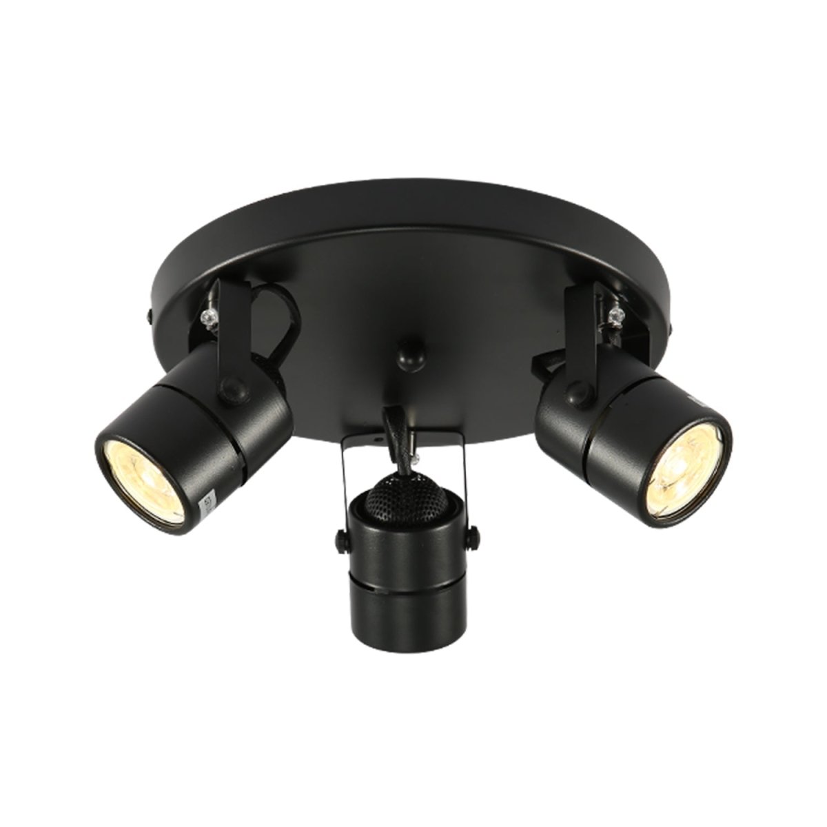 Main image of 3 Way Mane Tray Spotlight with GU10 Fitting Black | TEKLED 172-03076