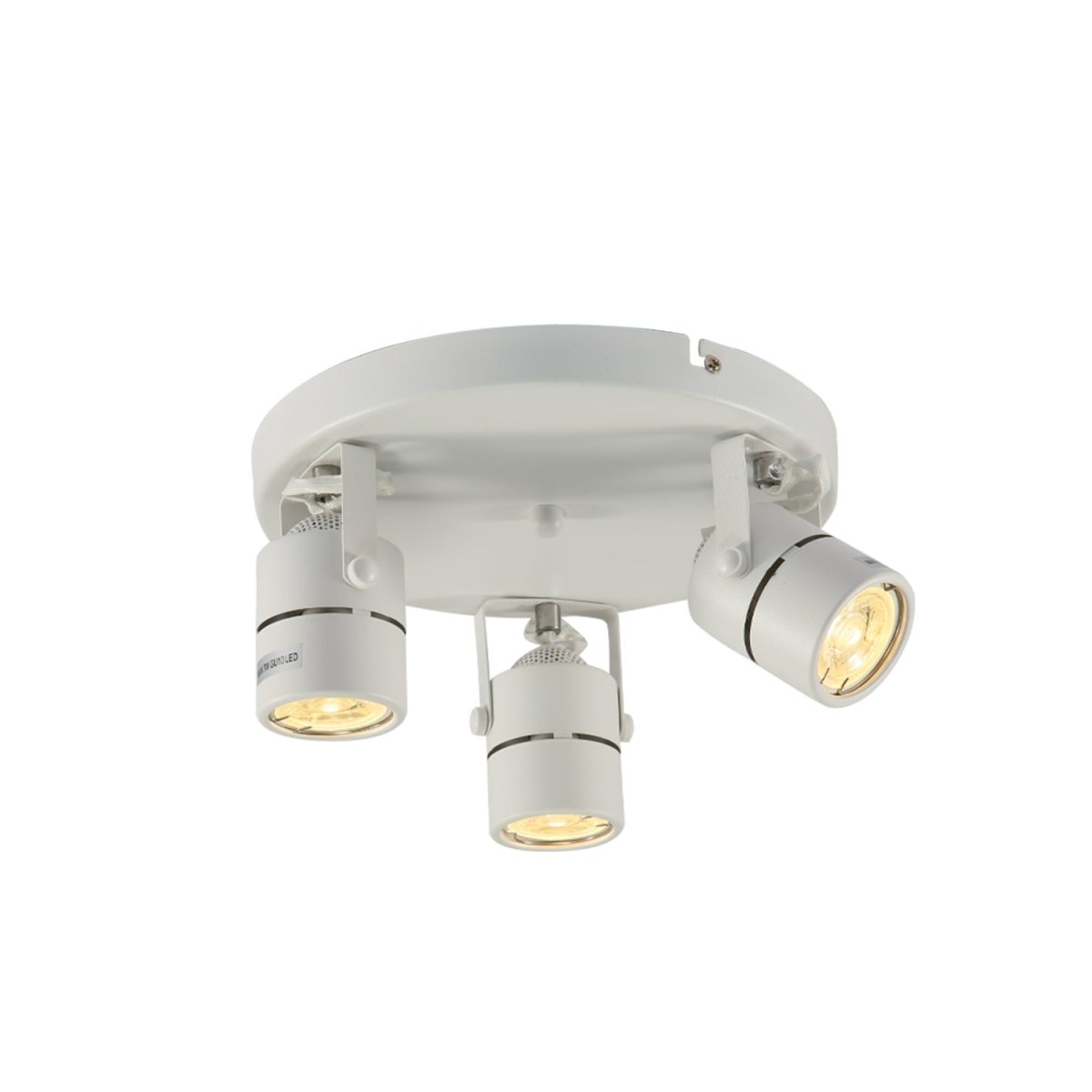 Main image of 3 Way Mane Tray Spotlight with GU10 Fitting White | TEKLED 172-03084