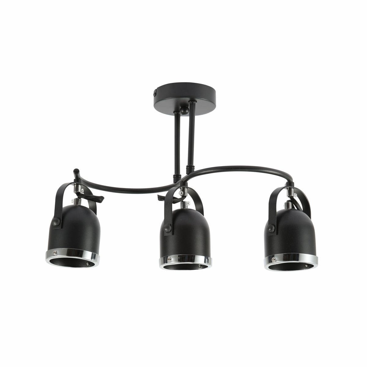 Main image of 3-way Spotlight Black and Chrome S shape with GU10 Fitting | TEKLED 172-03106