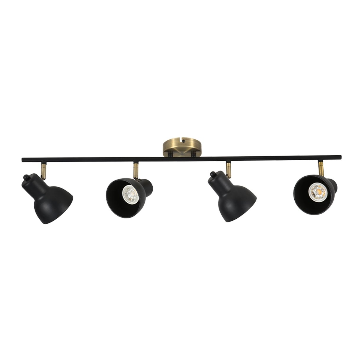 Main image of 4 Way Hektor Rod Spotlight with GU10 Fitting Antique Brass Black | TEKLED 172-03132