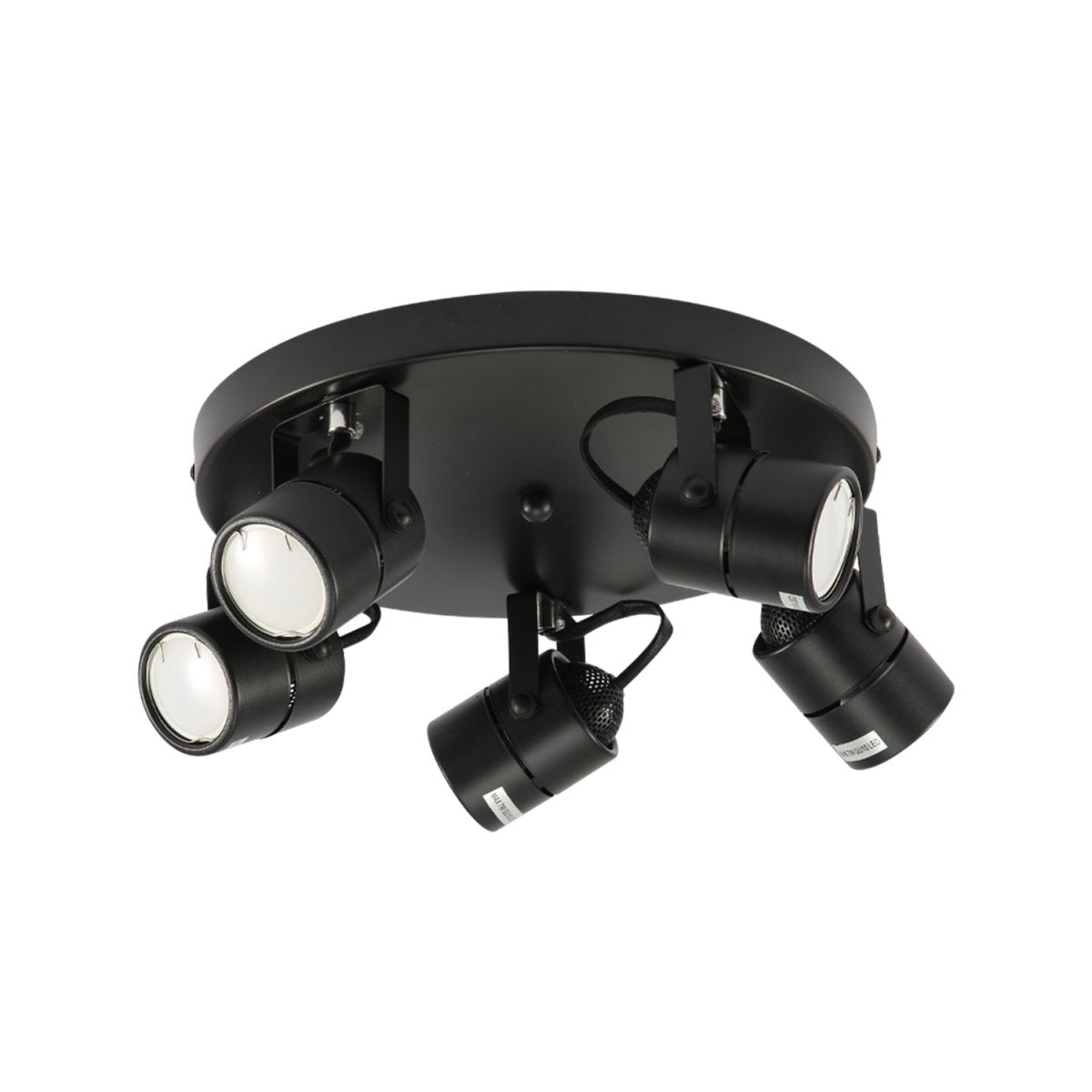 Main image of 5 Way Mane Tray Spotlight with GU10 Fitting Black | TEKLED 172-03078