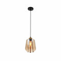 Main image of Amber Glass Schoolhouse Pendant Light L with E27 Fitting | TEKLED 159-17350