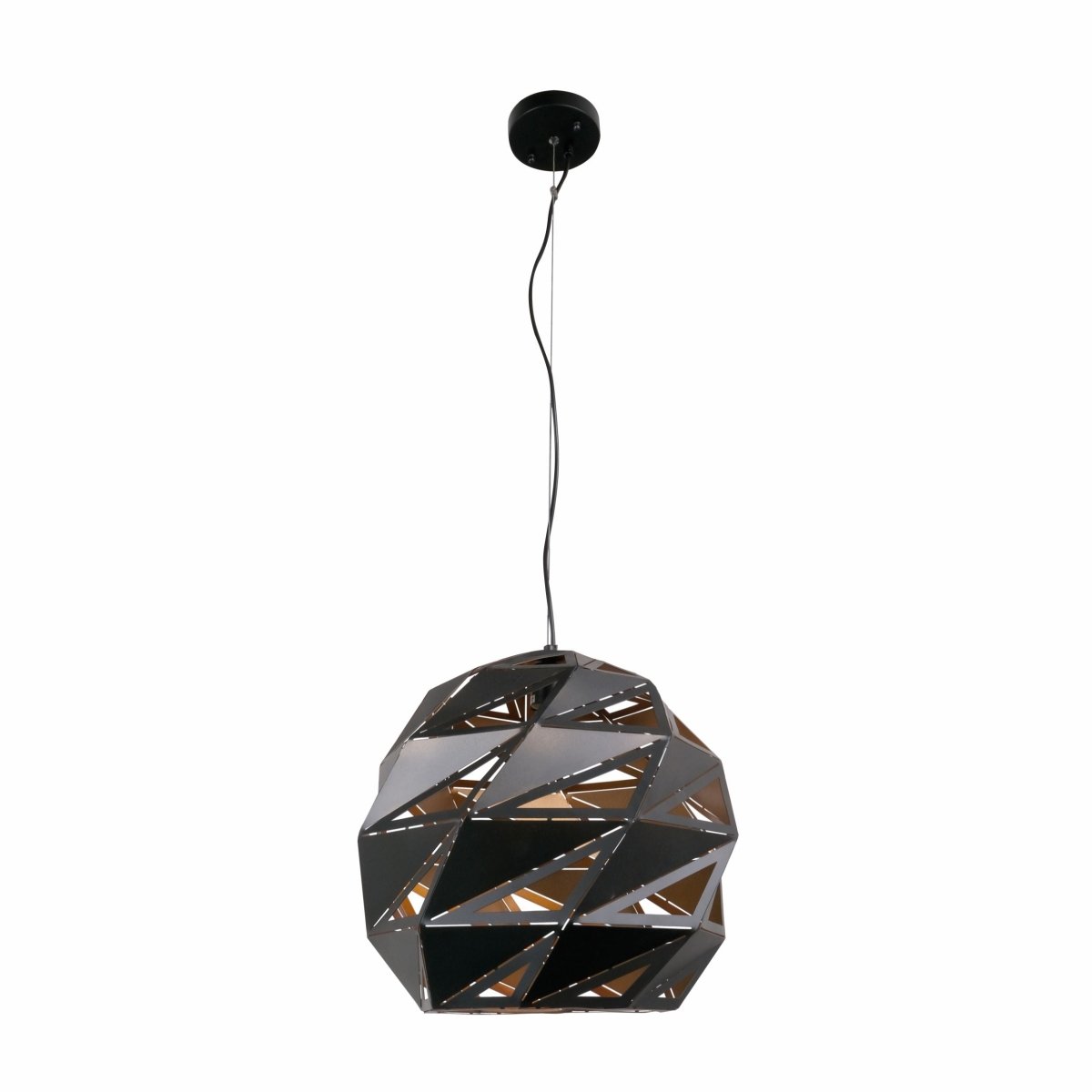 Main image of Black Gold Metal Laser Cut Globe Pendant Light X Large with E27 Fitting | TEKLED 150-18268