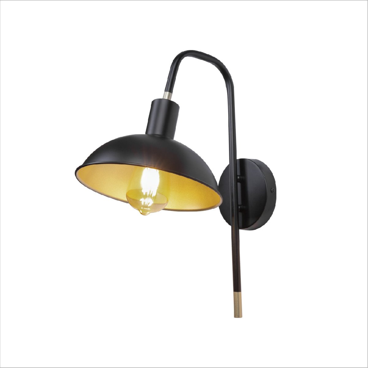 Main image of Black Metal Dome Sunflower Wall Light with E27 Fitting | TEKLED 151-19646