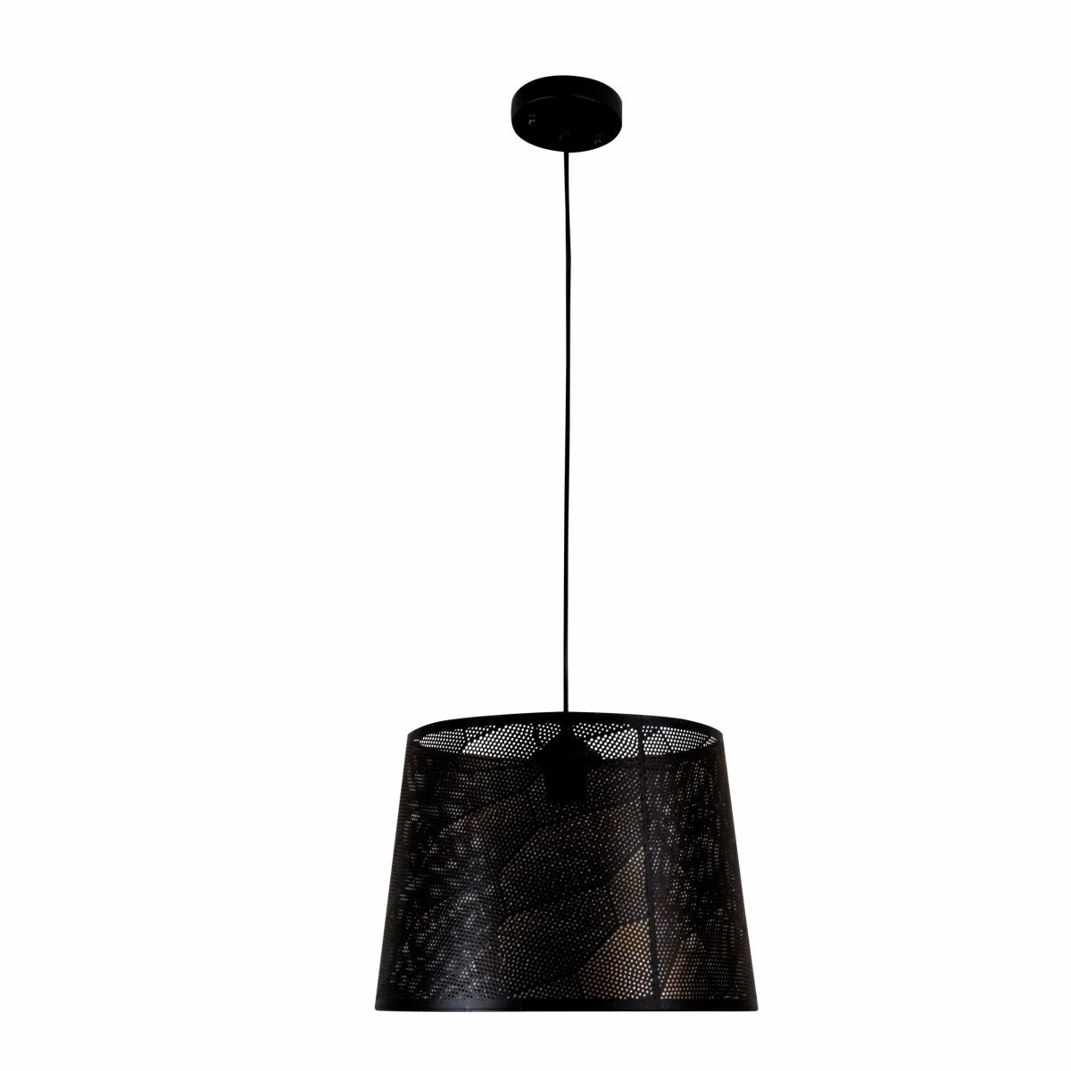 Main image of Black Metal Dot Pattern Frustum Pendant Light with E27 Fitting | TEKLED 150-18344