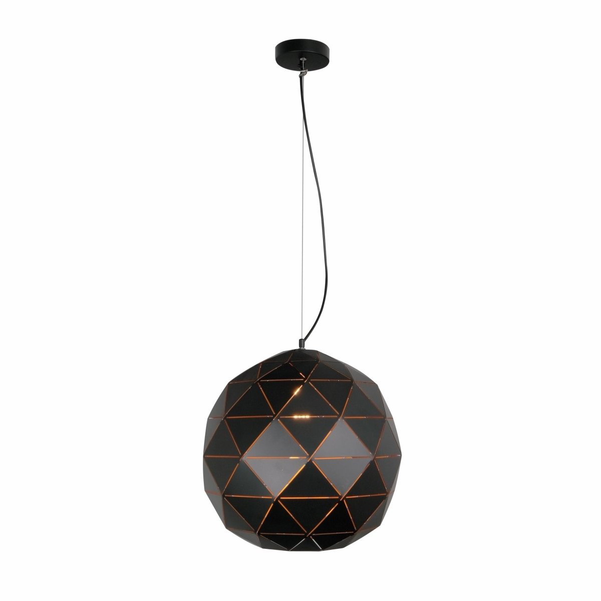 Main image of Black Metal Laser Cut Globe Pendant Light X Large with E27 Fitting | TEKLED 150-18250