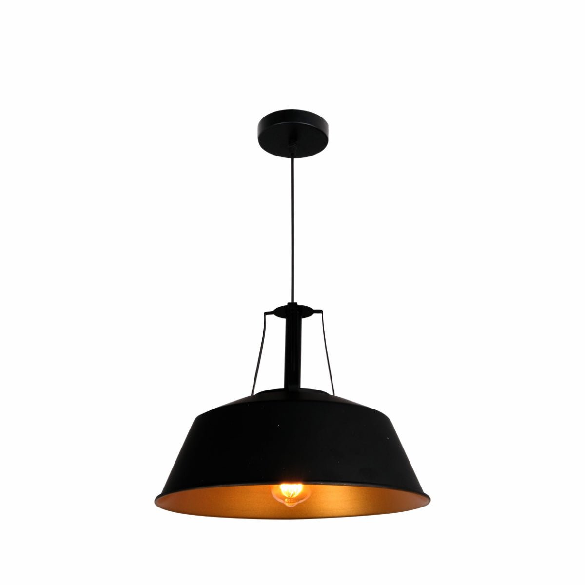 Main image of Black Metal Step Pendant Ceiling Light X Large with E27 | TEKLED 150-18113