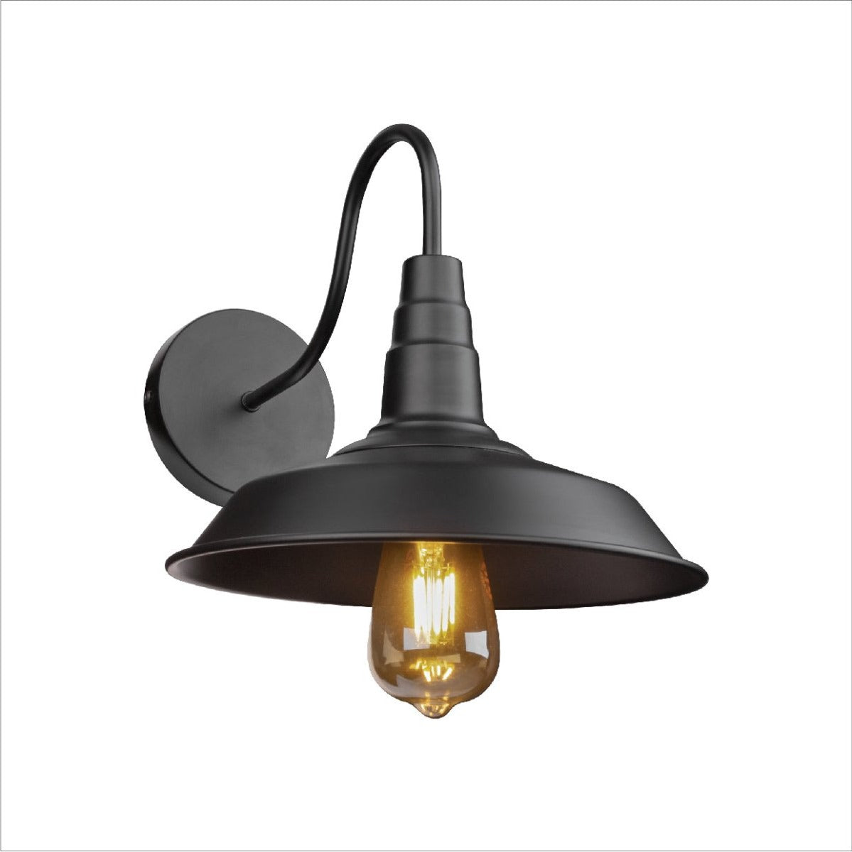 Main image of Black Swan Step Metal Industrial Retro Wall Light with E27 Fitting | TEKLED 151-19608