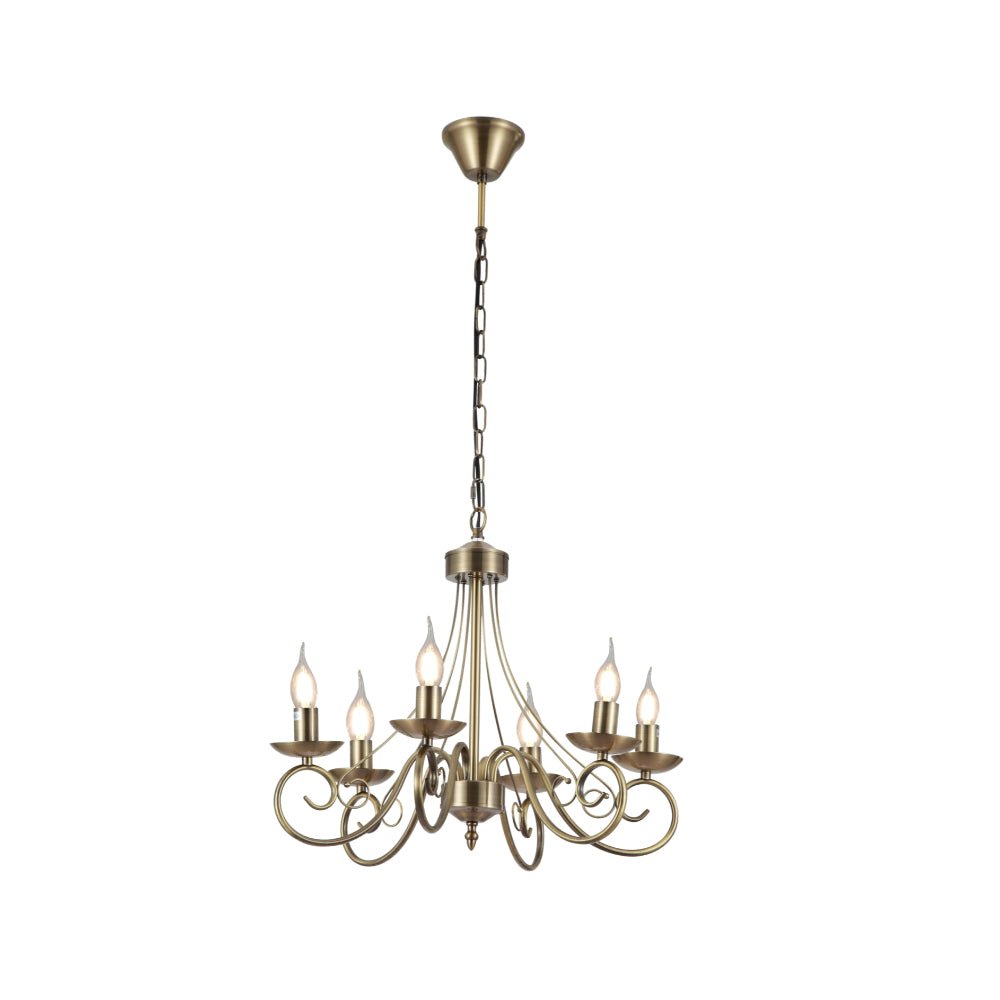 Candle Vintage Antique Brass French Chandelier Ceiling Light E14