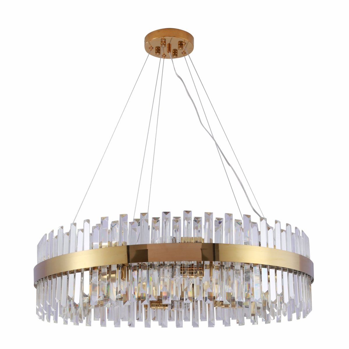 Coffin Crystal Gold Metal Chandelier Ceiling Light E14