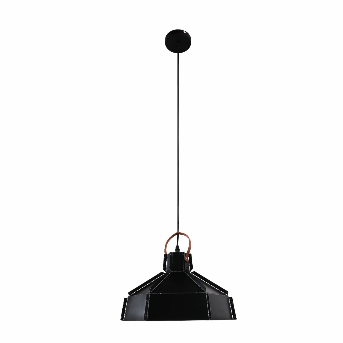 Main image of Esagono Midi Black Metal Pendant Light with E27 Fitting | TEKLED 159-17358