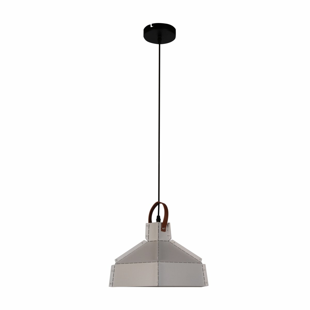 Main image of Esagono Midi White Metal Pendant Light with E27 Fitting | TEKLED 159-17360