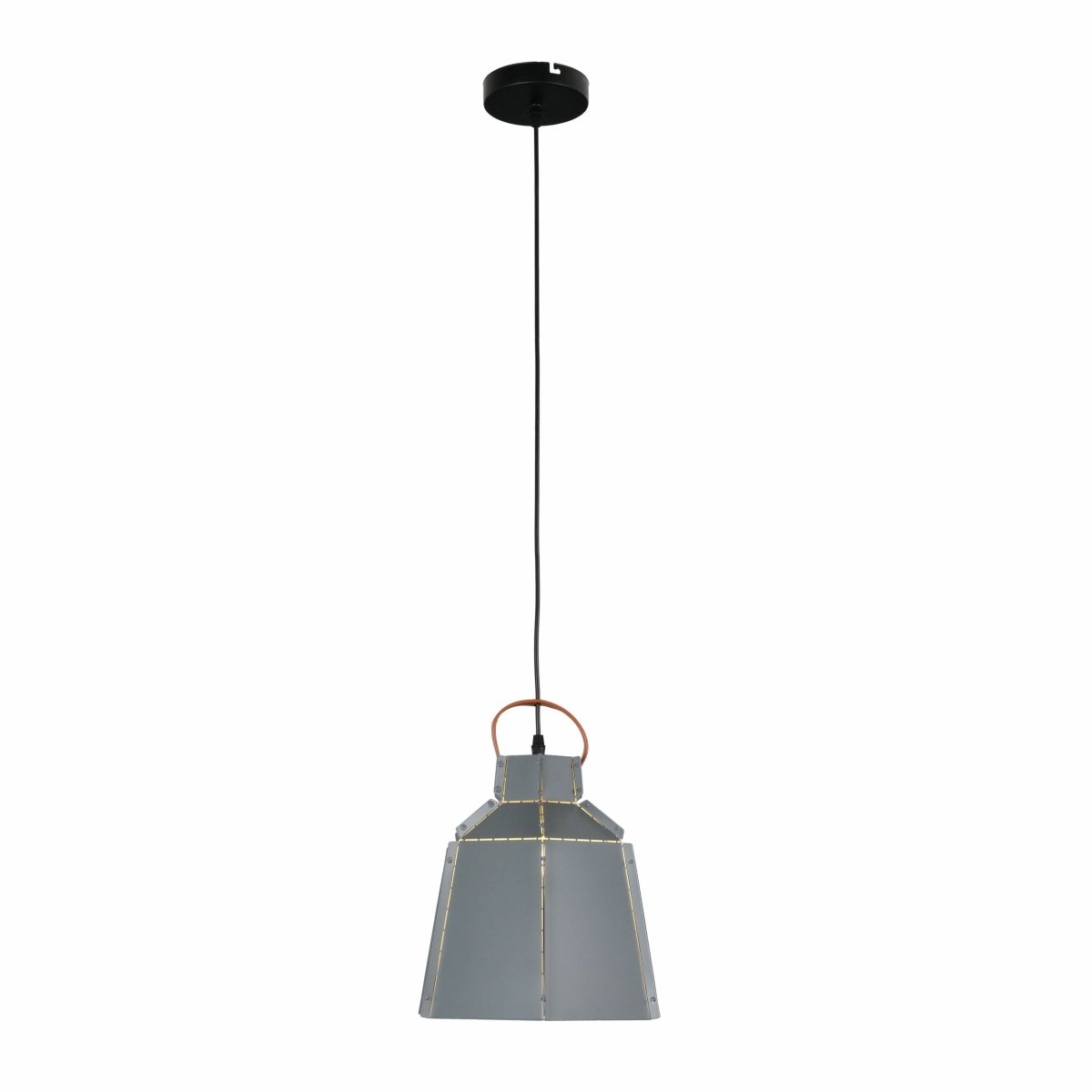 Main image of Esagono Mini Grey Metal Pendant Light with E27 Fitting | TEKLED 159-17368