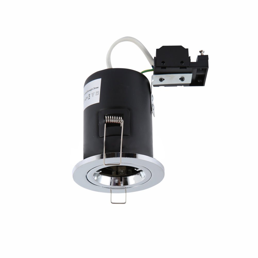 Main image of Fixed Diecast Aluminium Fire Rated Downlight Chrome IP20 GU10 | TEKLED 143-03702