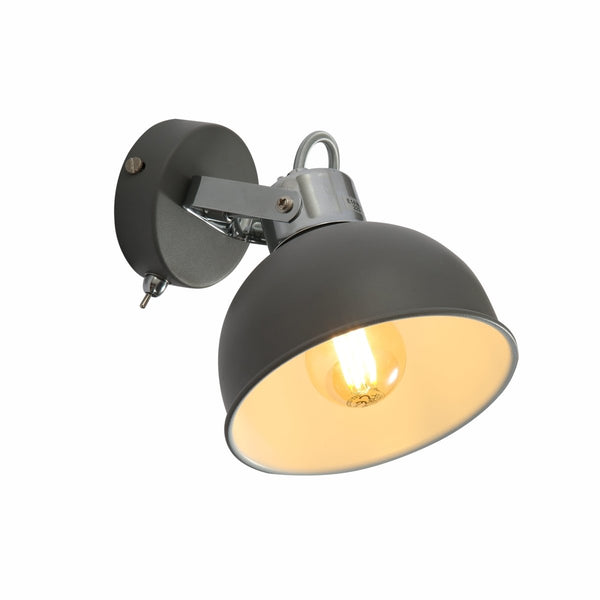 Main image of Grey Dome Adjustable Wall and Ceiling Light with Switch on the Rose E14 | TEKLED 151-19800