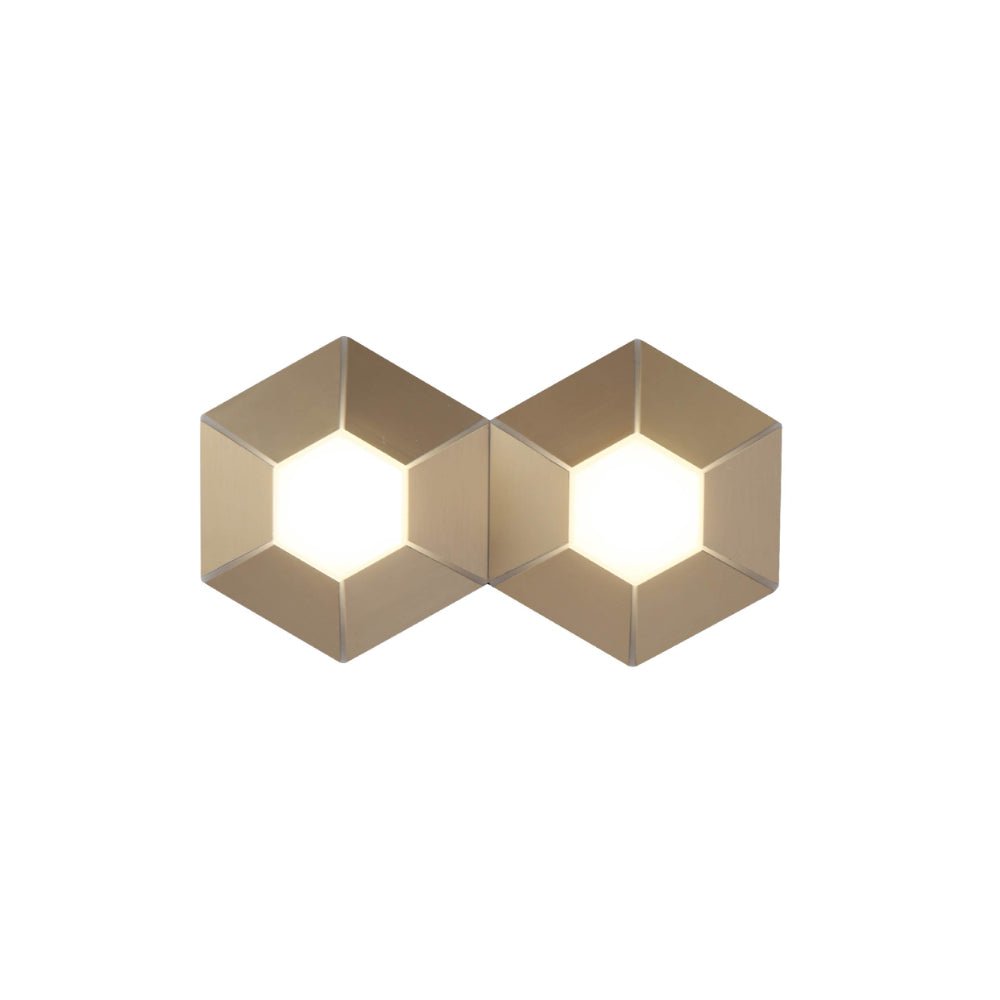 Main image of Honeycomb Gold Opal Contemporary Modern Double Wall Light 10W 4000K Natural Cool White | TEKLED 158-19822