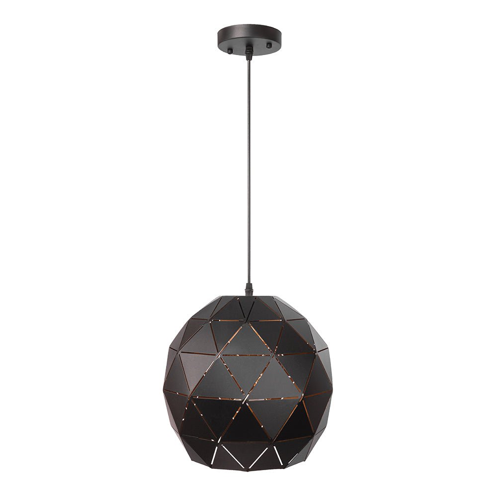 Black-golden metal globe pendant light with e27 fitting nain