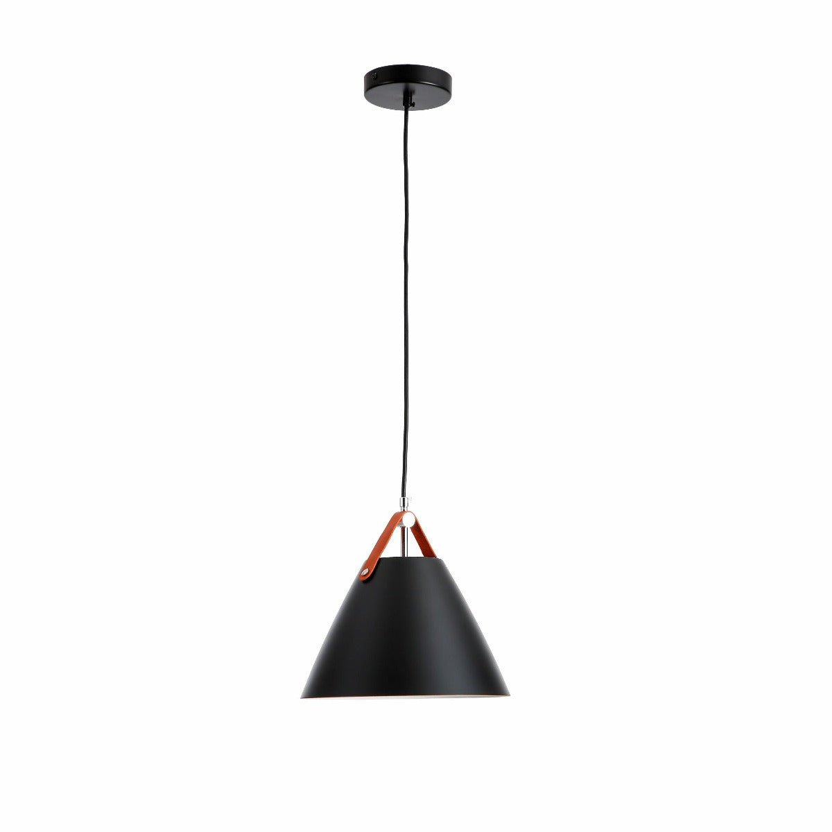 Black White Metal Funnel Pendant Light Small E27's main image.