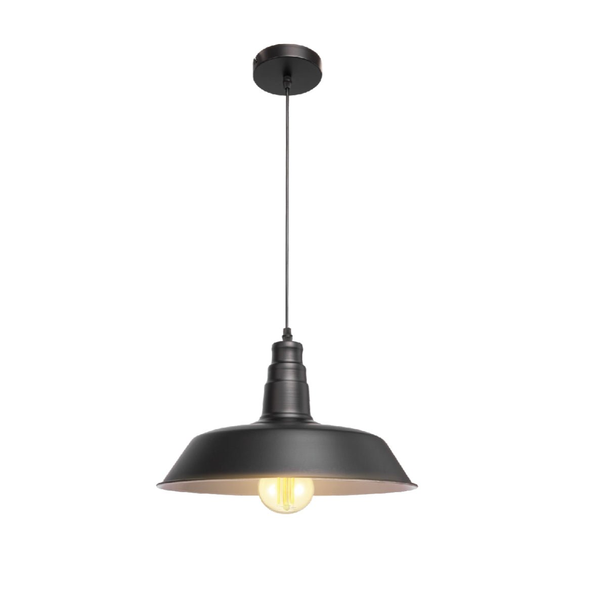 Main image of Black-White Metal Step Pendant Ceiling Light with E27 | TEKLED 150-15040