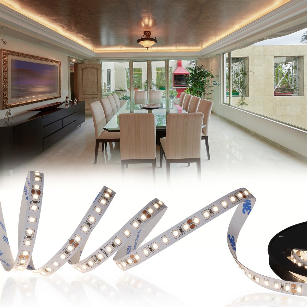 Main image of LED Strip Light 120pcs 2835 LED 5W 1A 24Vdc 10mm 5m IP20 3000K Warm White 4000K Cool White 6500K Cool Daylight | TEKLED 582-032722