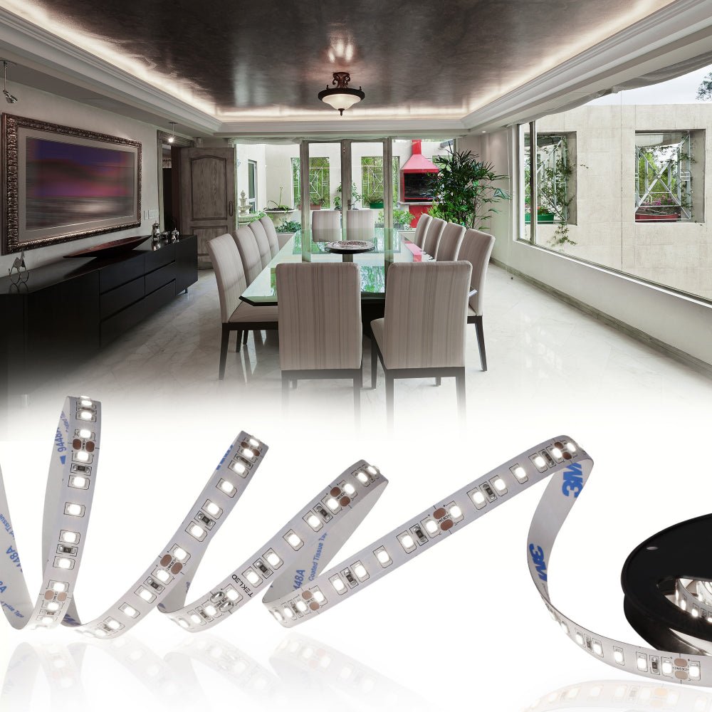 Main image of LED Strip Light 120pcs 2835 LED 5W 1A 24Vdc 10mm 5m IP20 3000K Warm White 4000K Cool White 6500K Cool Daylight | TEKLED 582-032723