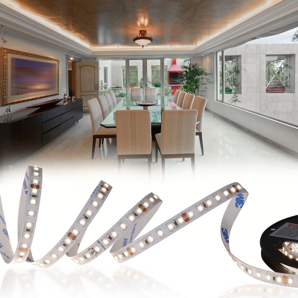 Main image of LED Strip Light 120pcs 2835 LED 5W 1A 24Vdc 10mm 5m IP65 Waterproof 3000K Warm White 4000K Cool White 6500K Cool Daylight | TEKLED 582-032731