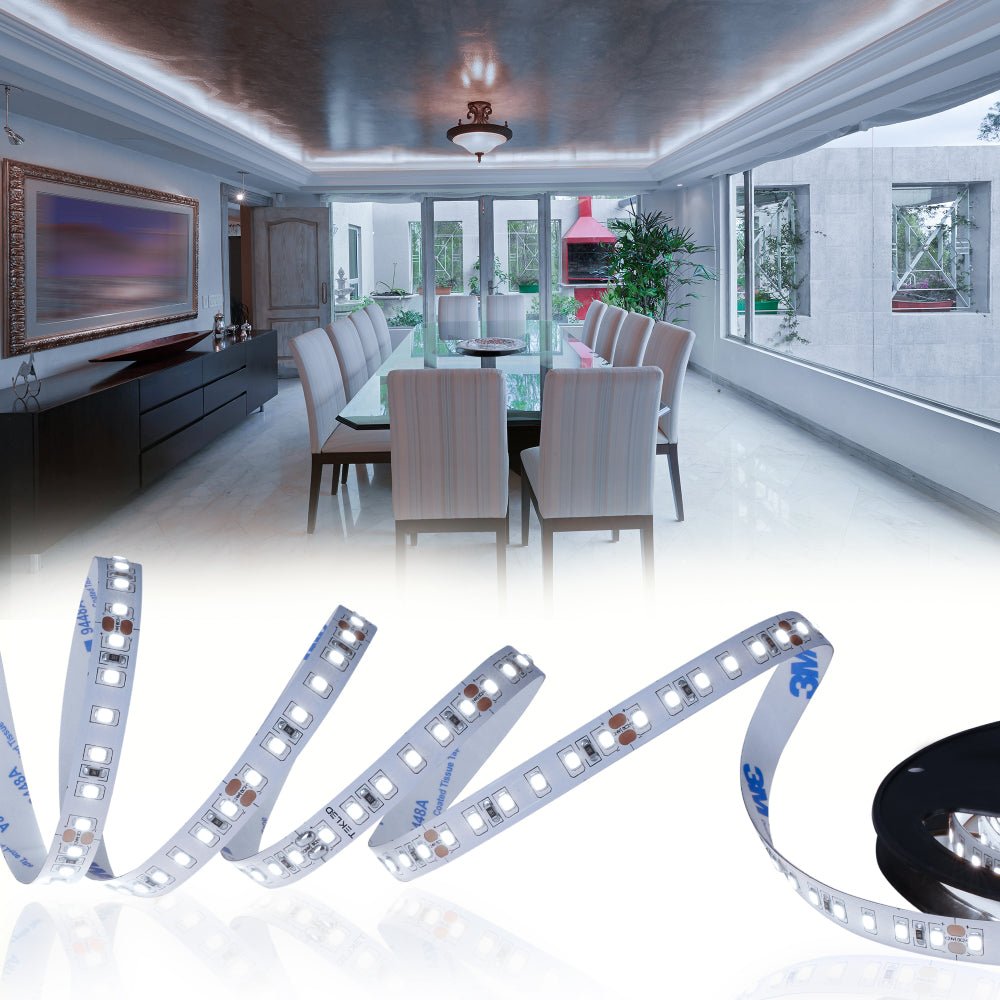 Main image of LED Strip Light 120pcs 2835 LED 5W 1A 24Vdc 10mm 5m IP65 Waterproof 3000K Warm White 4000K Cool White 6500K Cool Daylight | TEKLED 582-032732