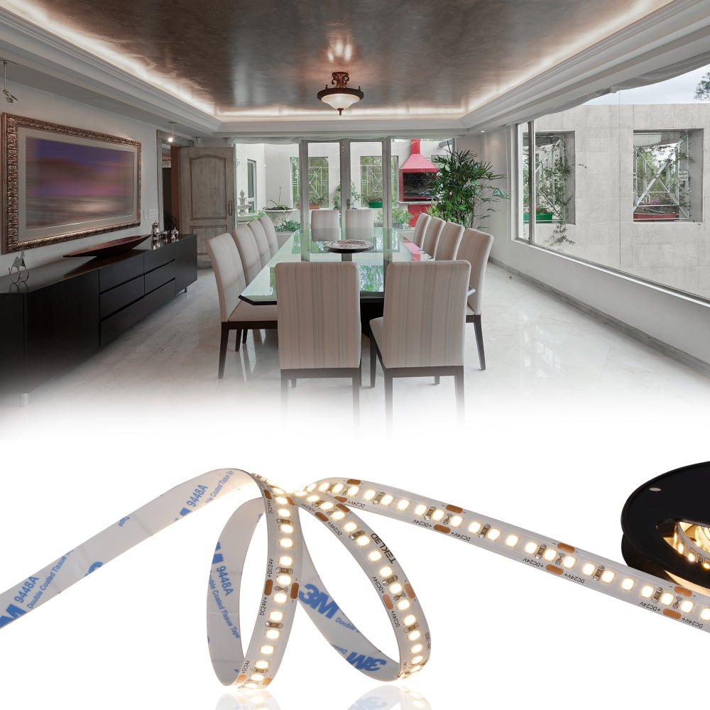 Main image of LED Strip Light 180pcs 2835 LED 10W 2A 24Vdc 10mm 5m IP20 3000K Warm White 4000K Cool White 6500K Cool Daylight | TEKLED 582-032725