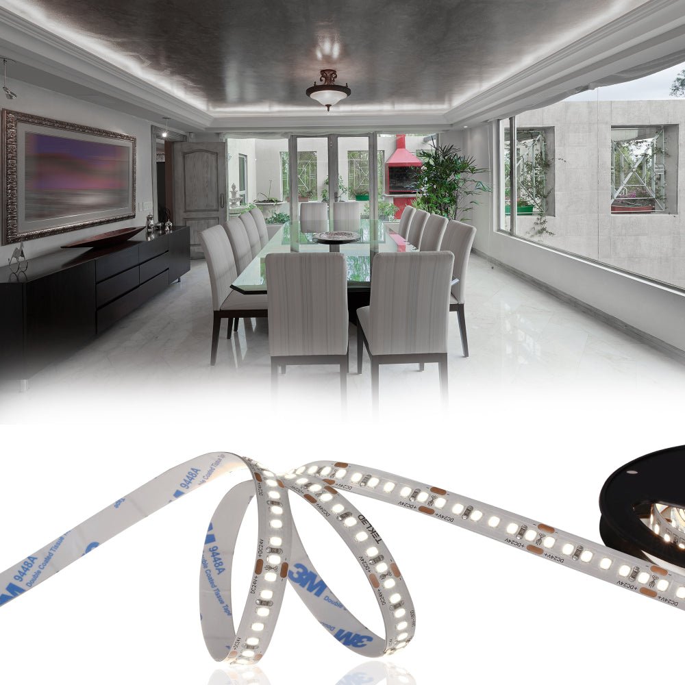 Main image of LED Strip Light 180pcs 2835 LED 10W 2A 24Vdc 10mm 5m IP20 3000K Warm White 4000K Cool White 6500K Cool Daylight | TEKLED 582-032726