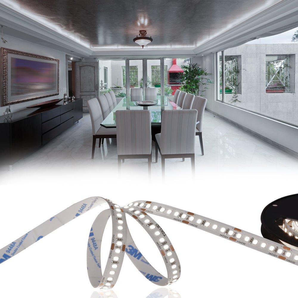 Main image of LED Strip Light 180pcs 2835 LED 10W 2A 24Vdc 10mm 5m IP65 Waterproof 3000K Warm White 4000K Cool White 6500K Cool Daylight | TEKLED 582-032735