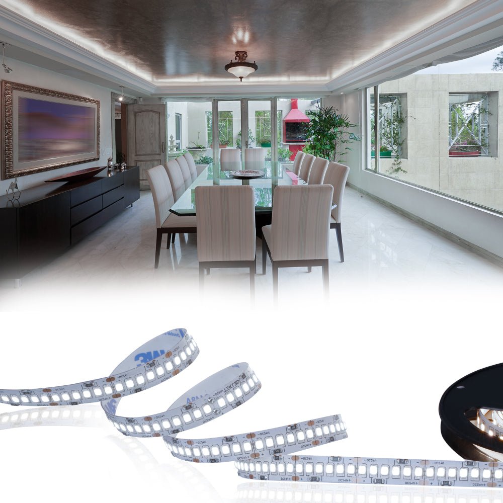 Main image of LED Strip Light 240pcs 2835 LED 15W 3A 24Vdc 10mm 5m IP65 Waterproof 3000K Warm White 4000K Cool White 6500K Cool Daylight | TEKLED 582-032738