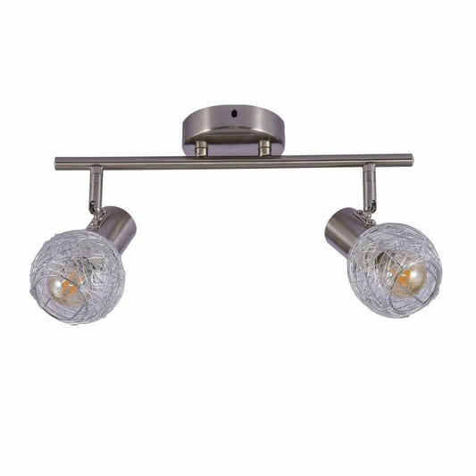 Silver Nest Shade Matte Nickel Metal Body Semi Flush Ceiling and Wall Light E14
