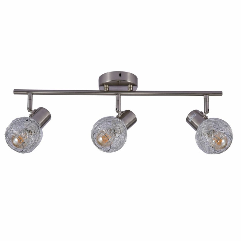 Silver Nest Shade Matte Nickel Metal Body Semi Flush Ceiling and Wall Light E14