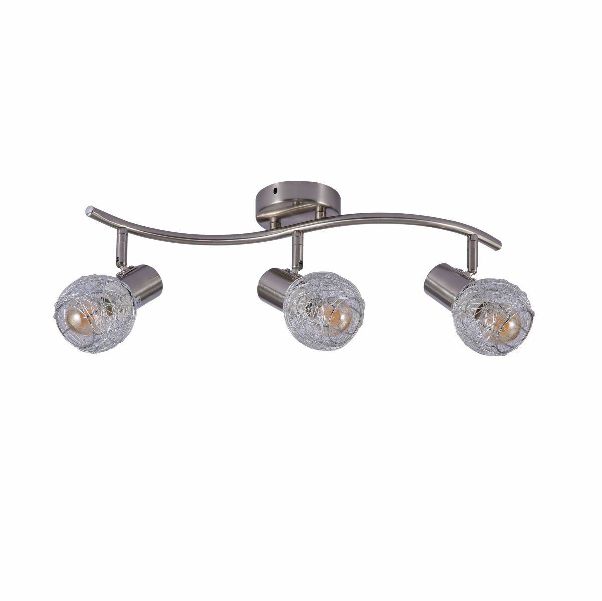 Matte Nickel Body Silver Nest Shade Semi Flush Ceiling and Wall Light E14